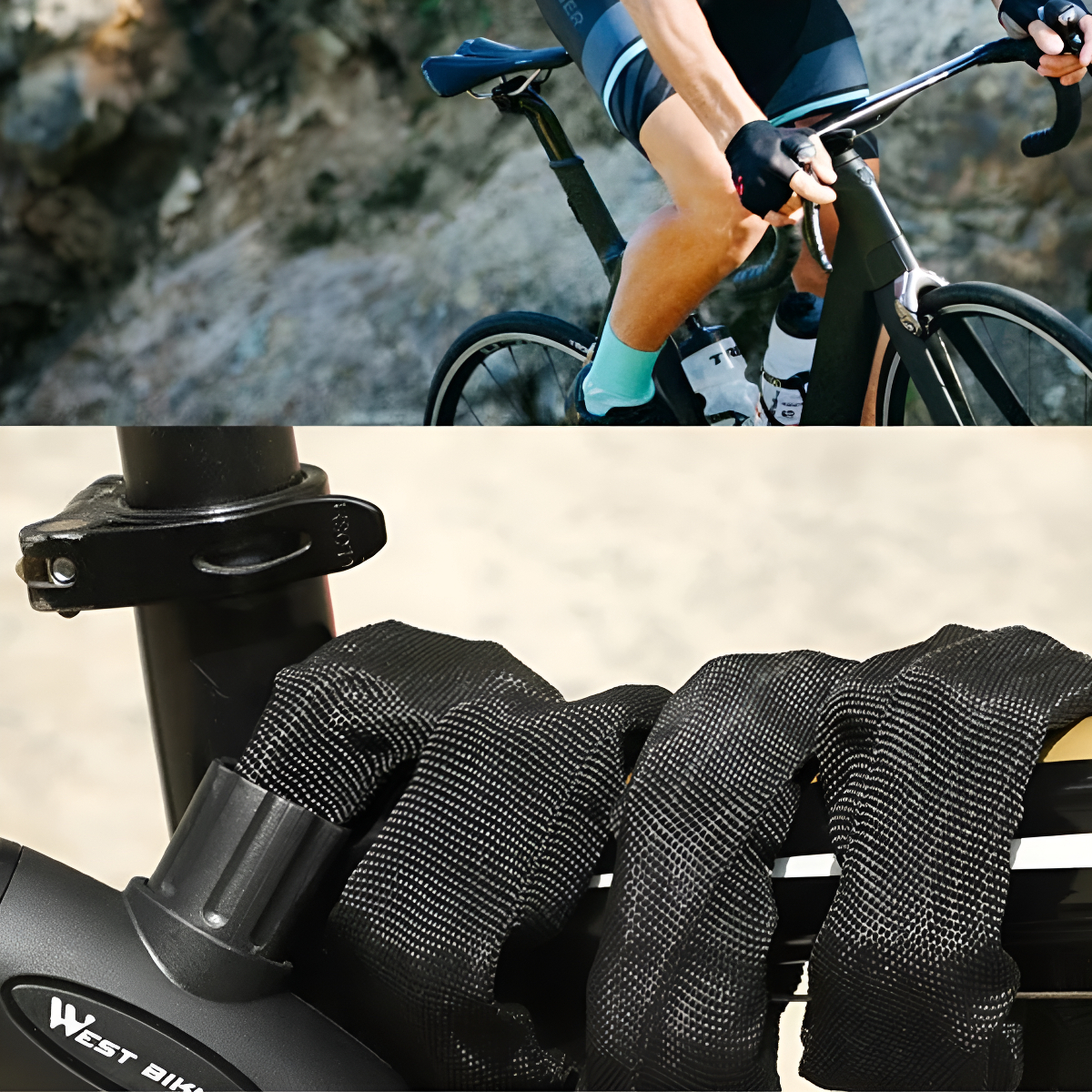 Candado Cadena Antirrobo Para Bicicleta Seguridad 2 Llaves - Imagen 3