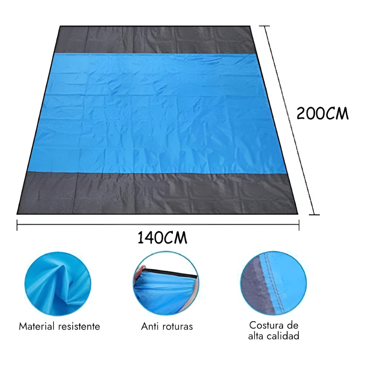 Manta Gigante Para Camping Playa Impermeable Anti Arena - Imagen 5