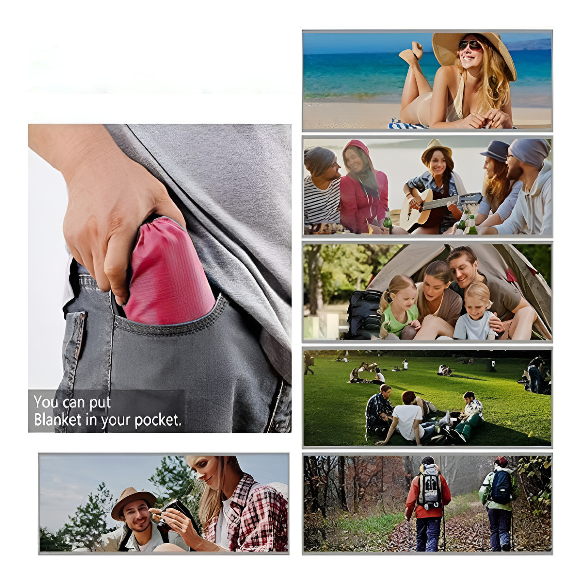 Manta Gigante Para Camping Playa Impermeable Anti Arena - Imagen 9