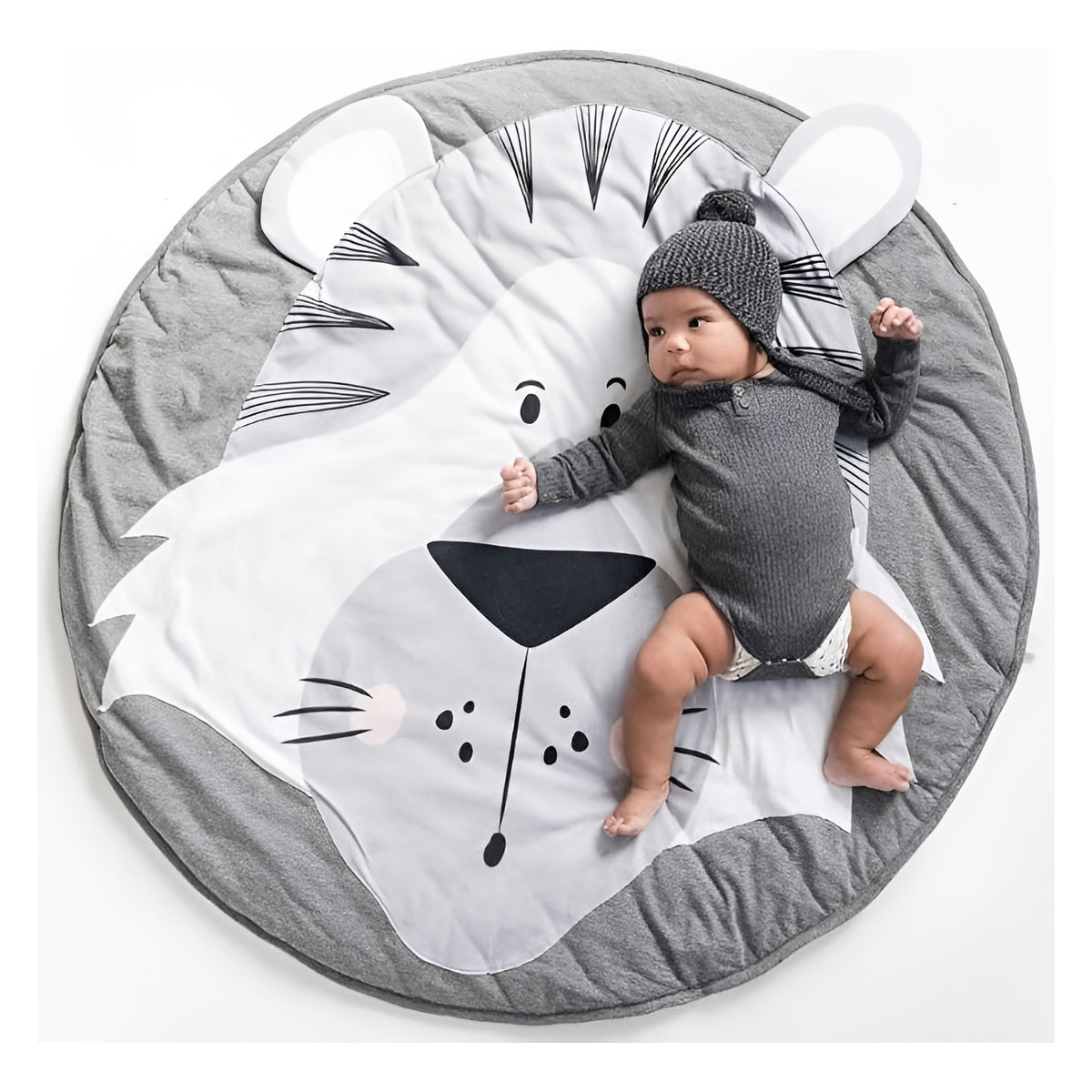 Alfombra Redonda Algodón De Animales Para Bebes Decorativa - Imagen 2