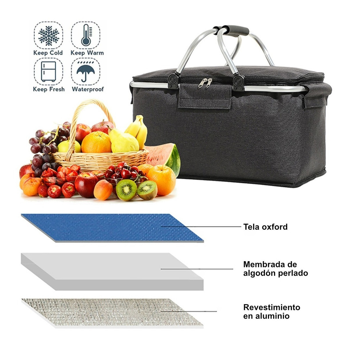 Bolso Conservadora Para Picnic Con Asas Gran Capacidad - Imagen 25