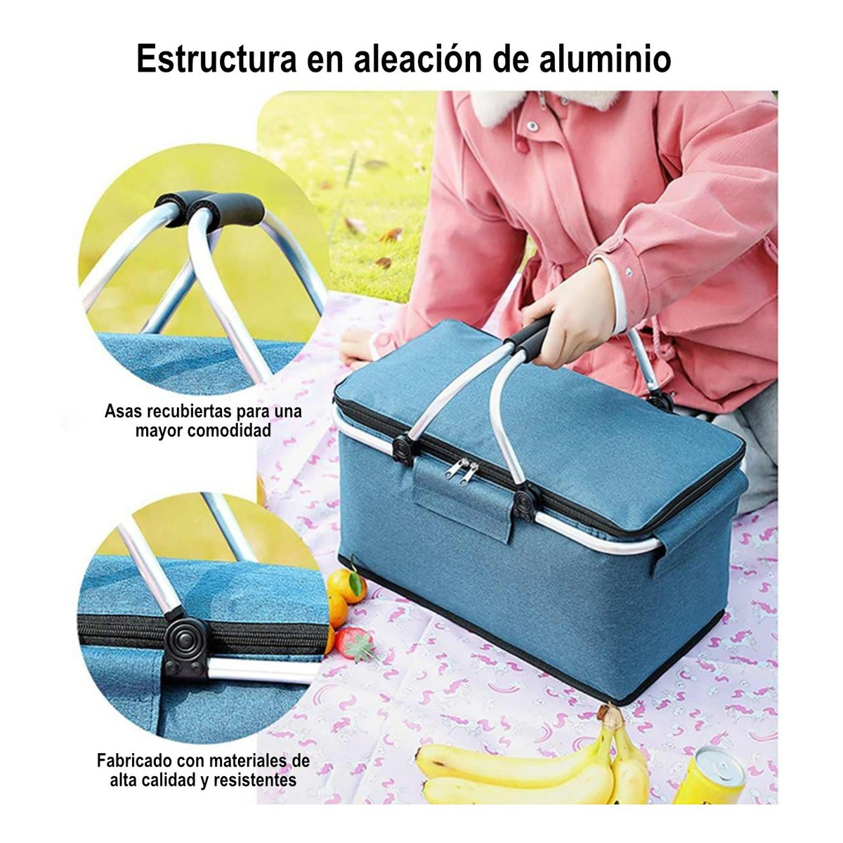 Bolso Conservadora Para Picnic Con Asas Gran Capacidad - Imagen 18