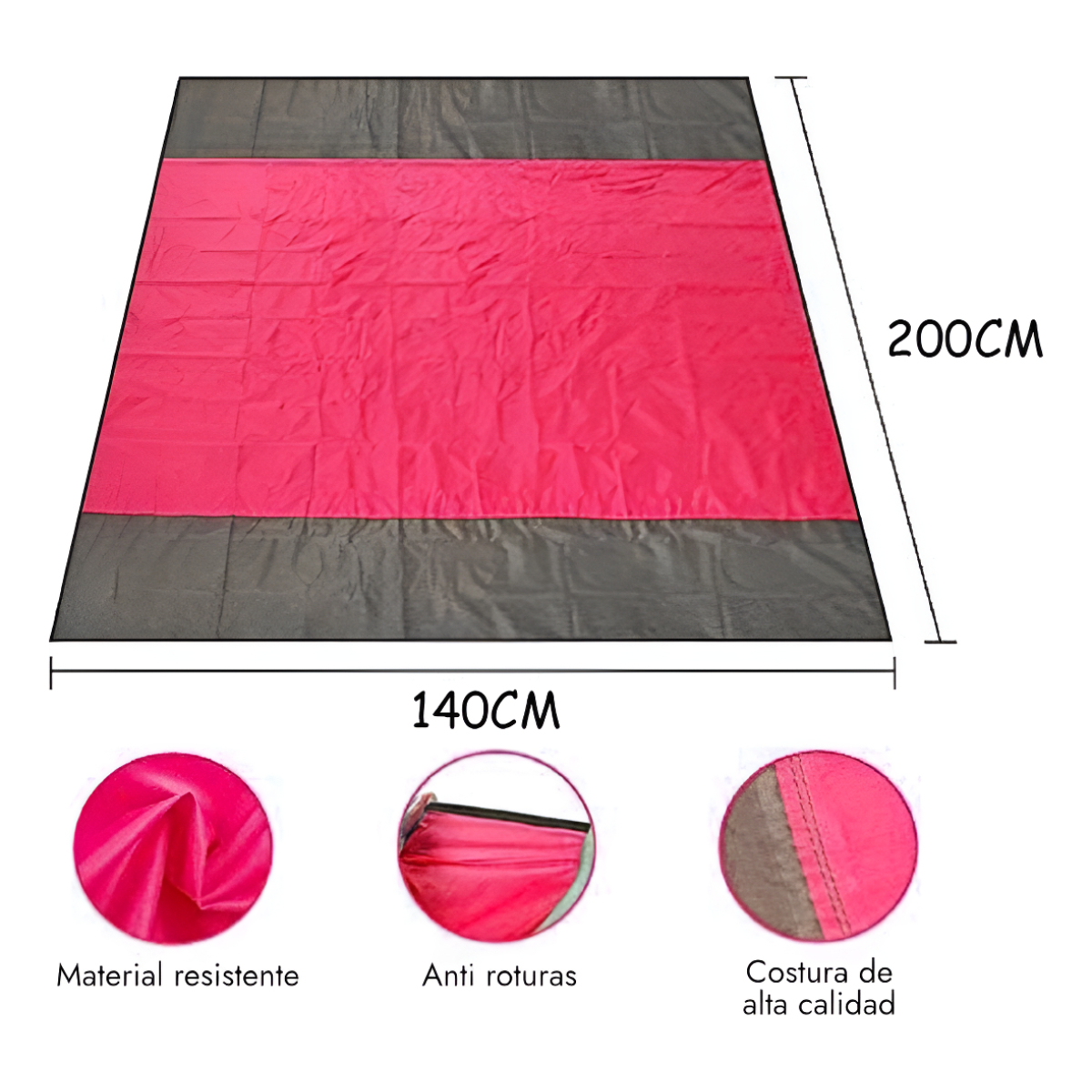Manta Gigante Para Camping Playa Impermeable Anti Arena - Imagen 10
