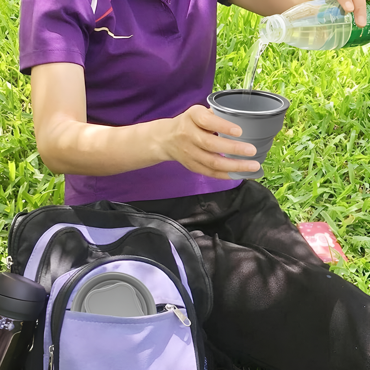 Vaso De Silicona Plegable Con Tapa Libre Bpa - Imagen 31