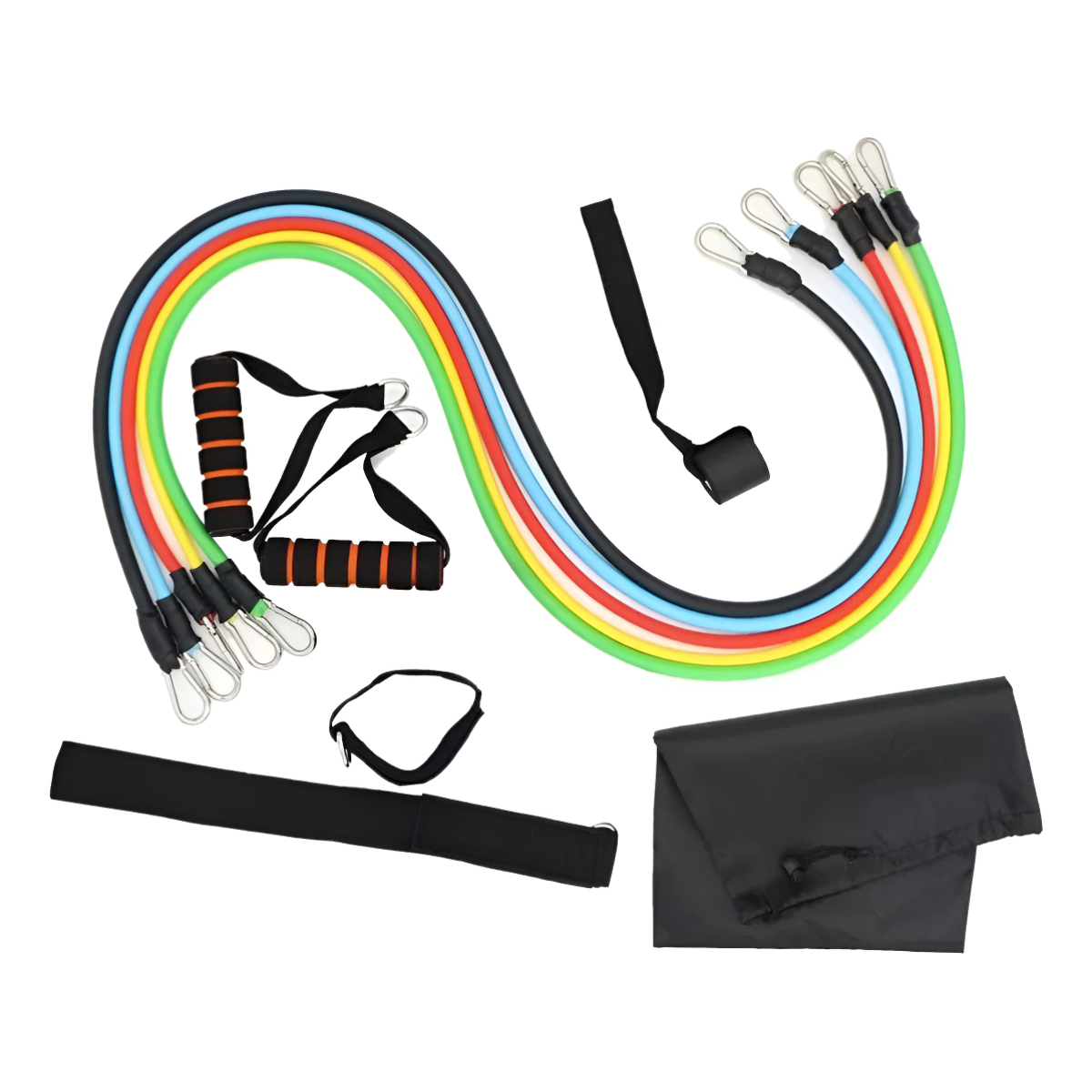 Set 5 Bandas Elástica Resistencia De Varios Colores + Bolso - Imagen 1