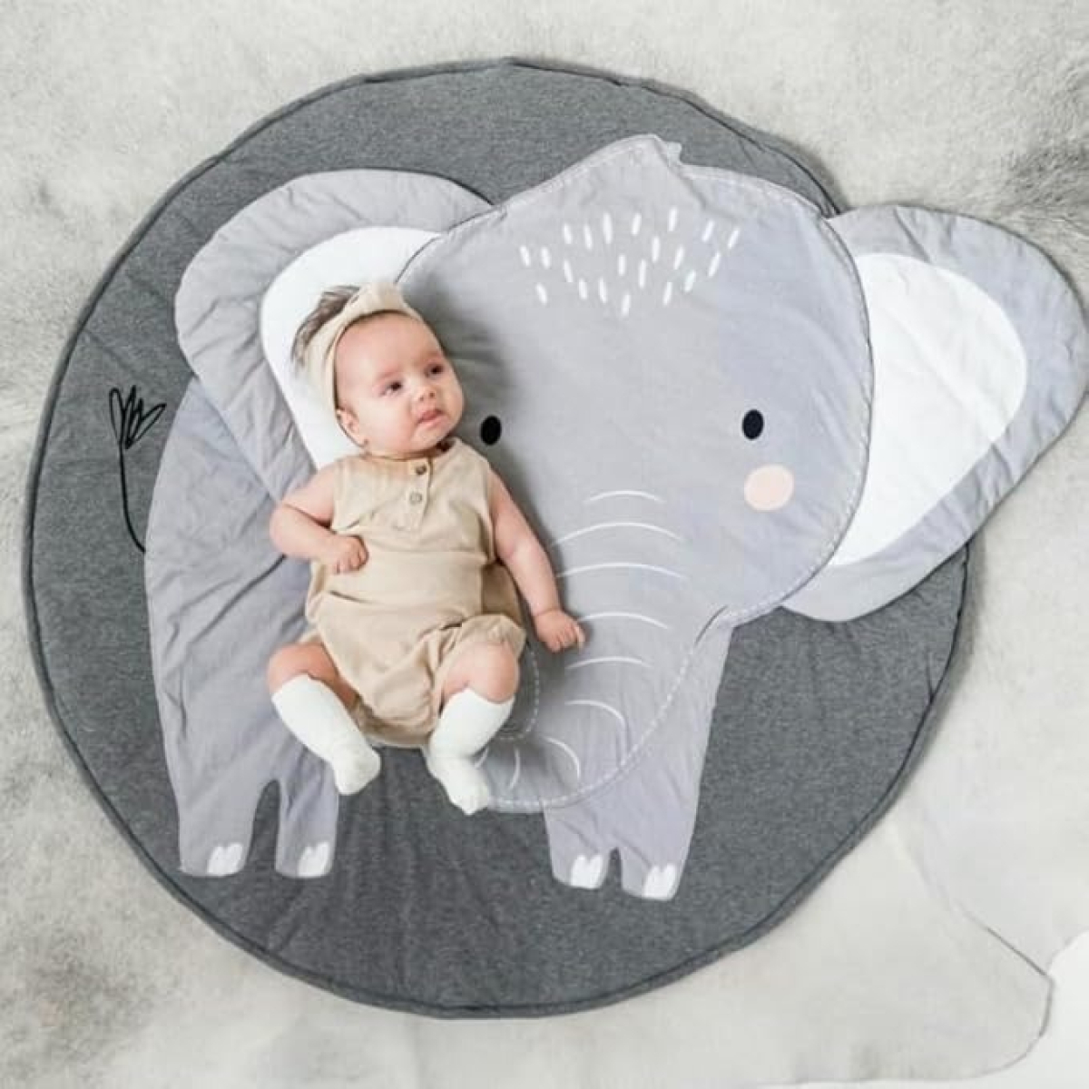 Alfombra Redonda Algodón De Animales Para Bebes Decorativa - Imagen 18