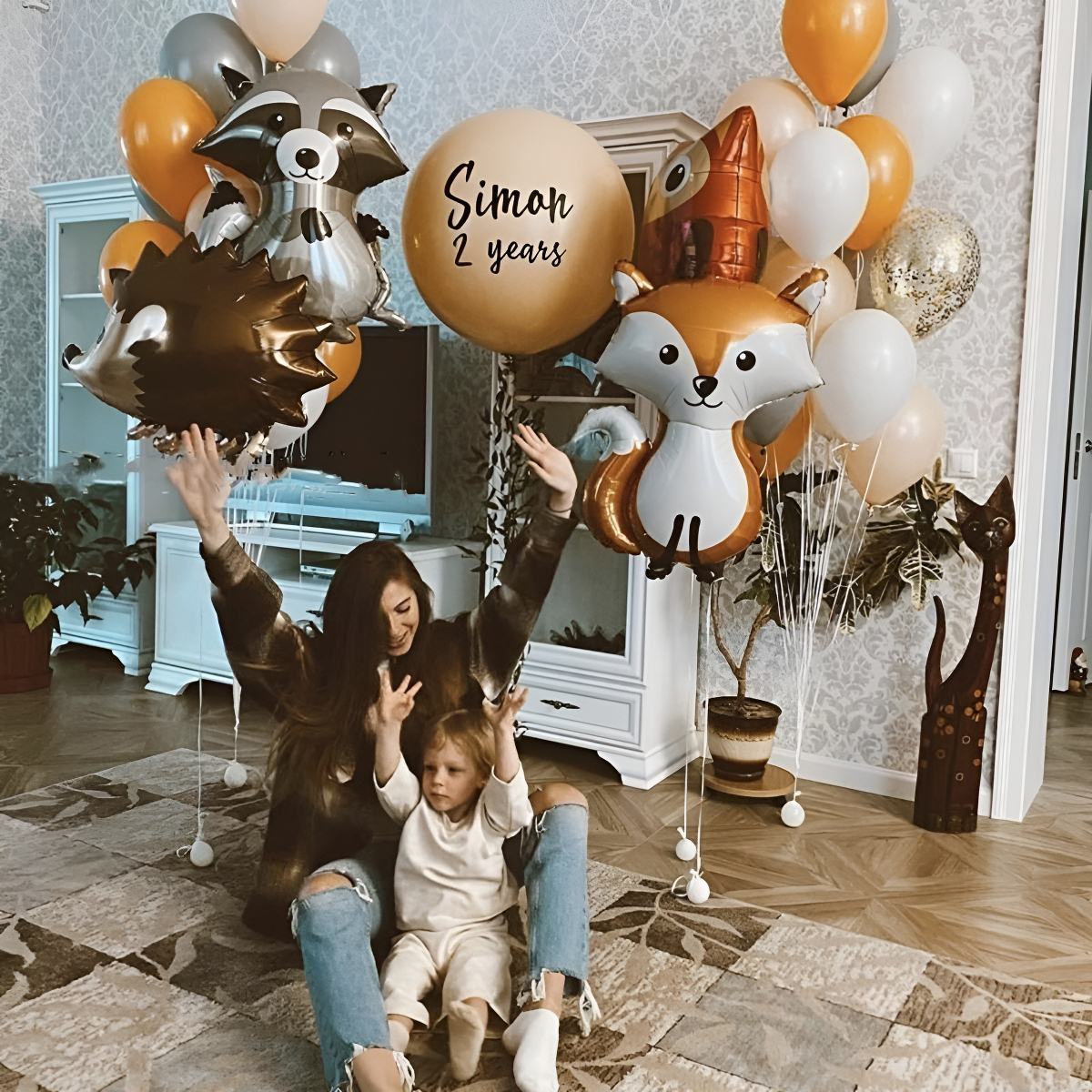Globos Aire O Helio Para Cumpleaños Animales Iluminaras - Imagen 22