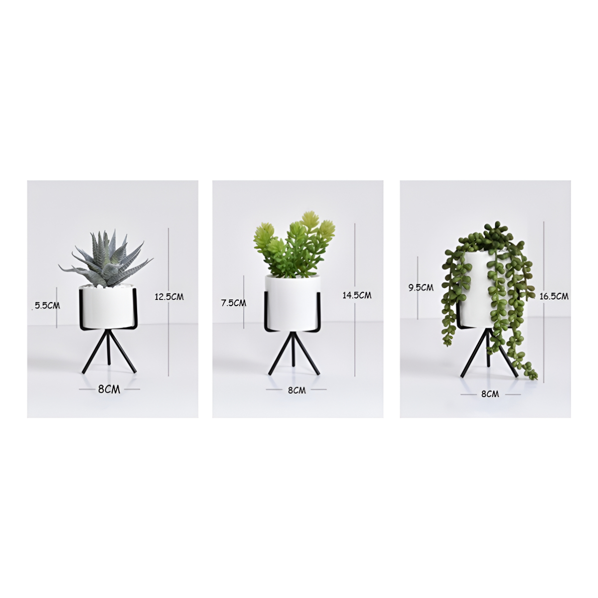 Set 3 Mini Macetas Nórdicas Decoración (cactus, Bonsai) - Imagen 3