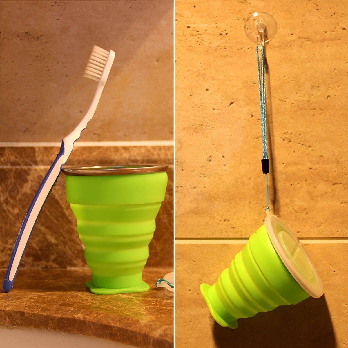 Vaso De Silicona Plegable Con Tapa Libre Bpa - Imagen 14