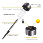 Lampara Luz Led Recargable Solar Para Jardin Pincho Metalico - Imagen 3