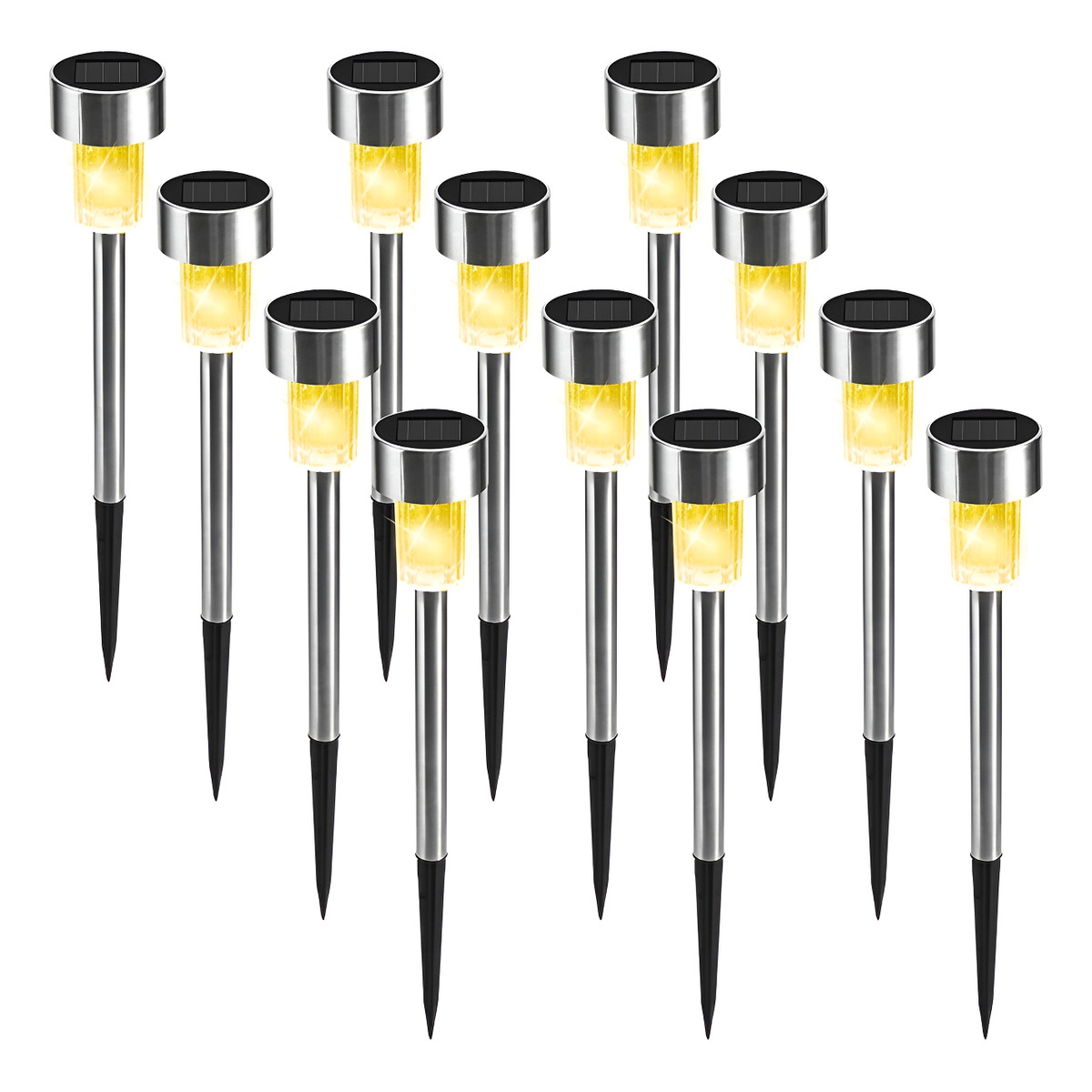 Lampara Luz Led Recargable Solar Para Jardin Pincho Metalico - Imagen 1