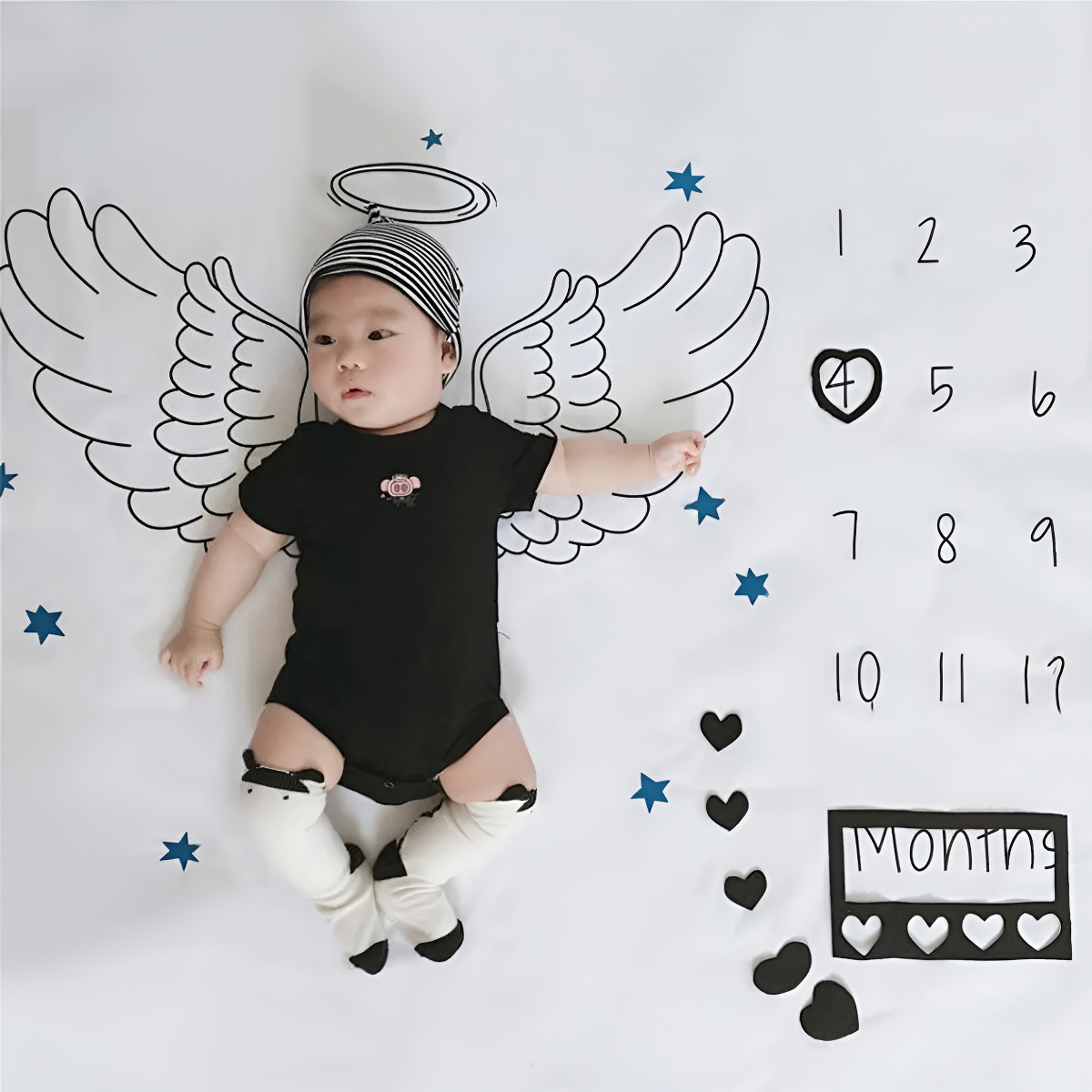 Manta Para Fotografia Recien Nacido Fechas Medidas Meses - Imagen 6