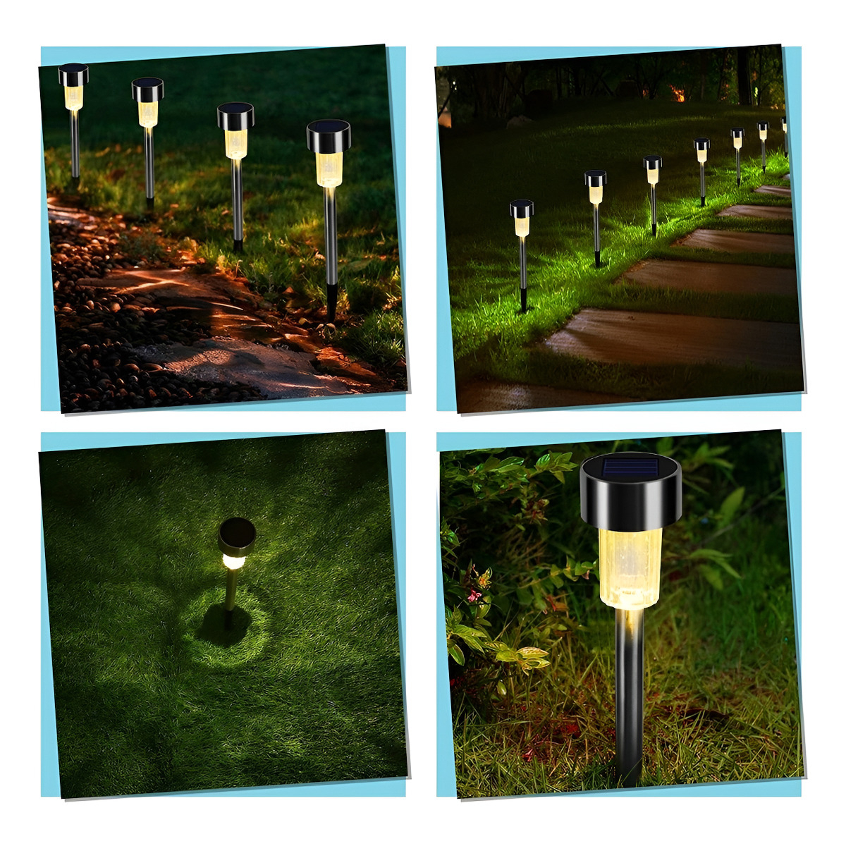 Lampara Luz Led Recargable Solar Para Jardin Pincho Metalico - Imagen 6