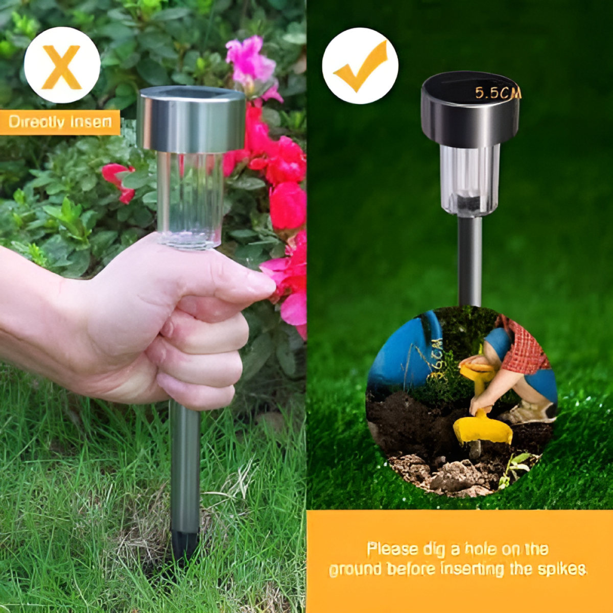 Lampara Luz Led Recargable Solar Para Jardin Pincho Metalico - Imagen 8