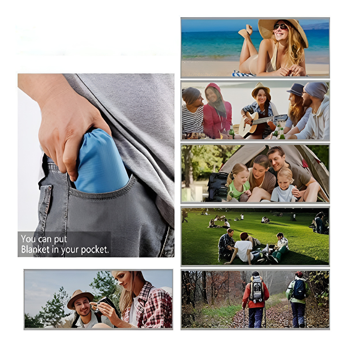 Manta Gigante Para Camping Playa Impermeable Anti Arena - Imagen 4