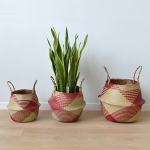Set X3 Cesto De Fibra Natural Canasto Decoracion Multiuso - Imagen 6