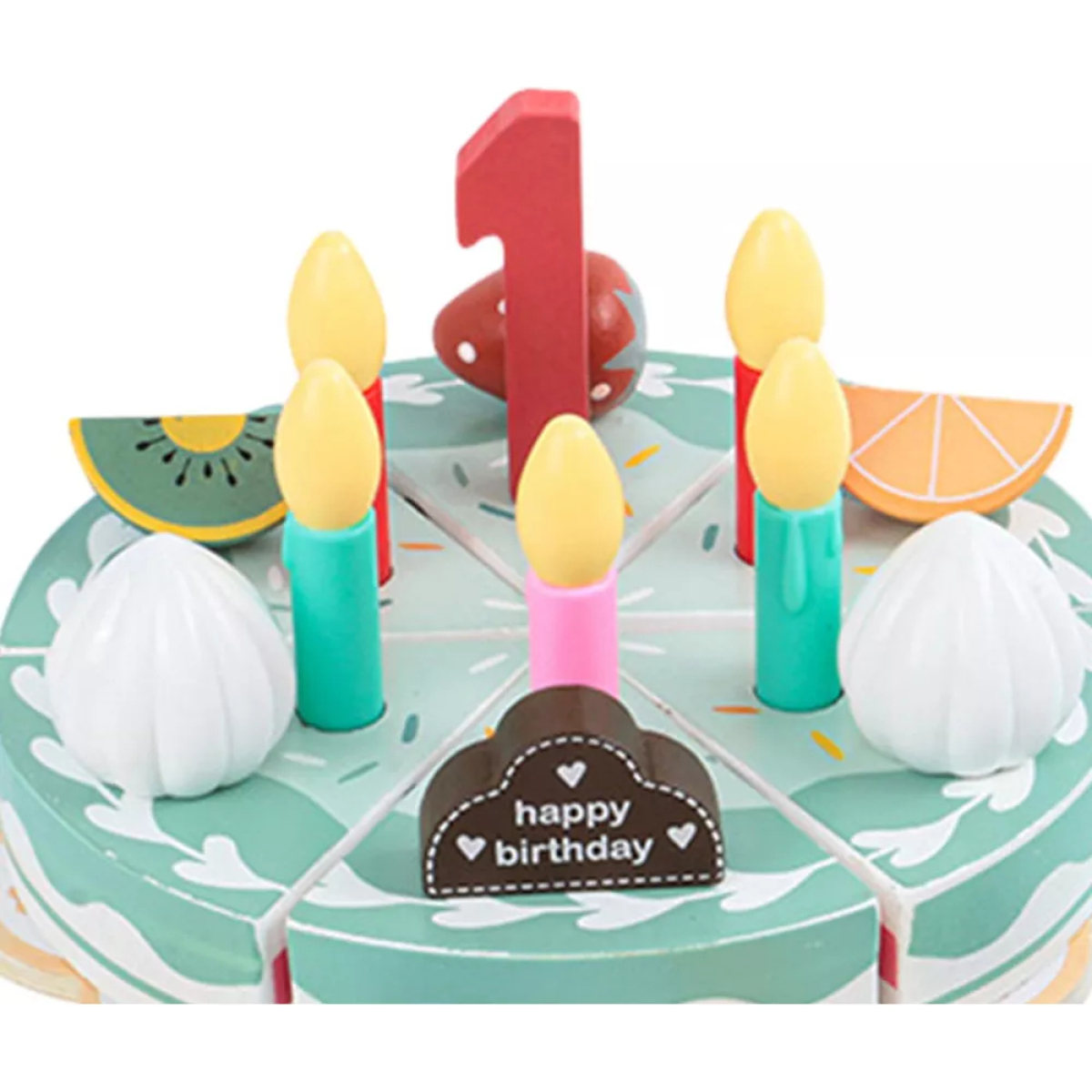 Juguete De Madera Torta De Cumpleaños De Madera - Imagen 2