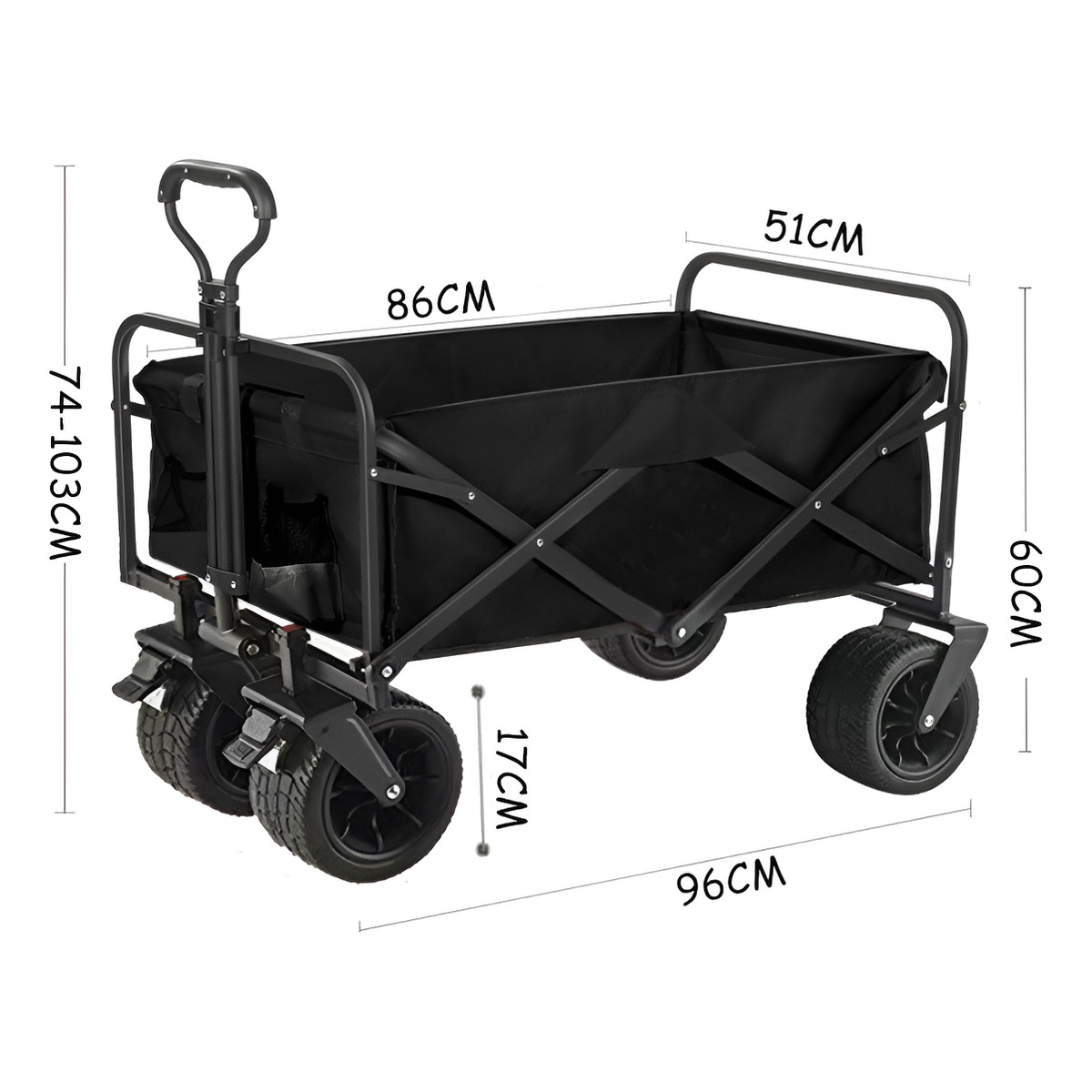 Carrito Transportador Plegable Carro Para Playa Camping - Imagen 6