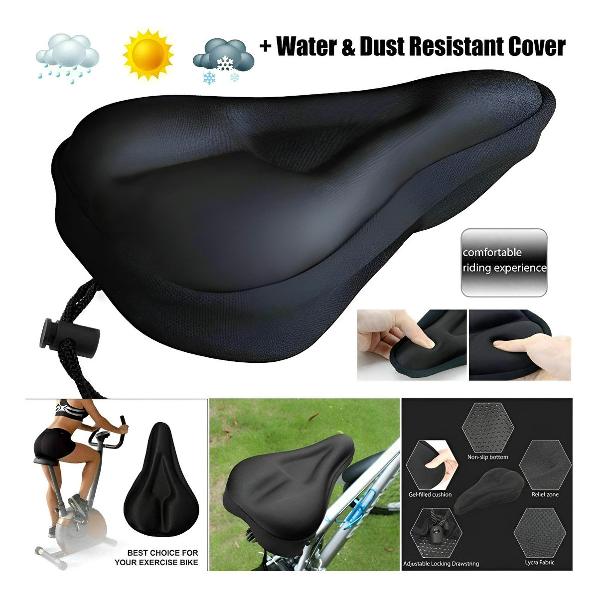 Cubre Asiento De Bicicleta Silicona 103 Grs Spinning - Imagen 6