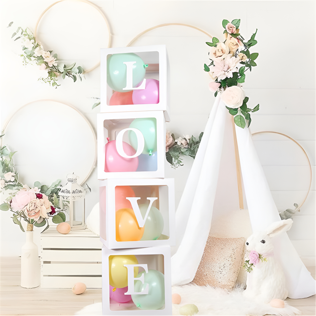 Caja Decoracion Fiestas Ideal Led O Globos Love - Iluminaras - Imagen 15