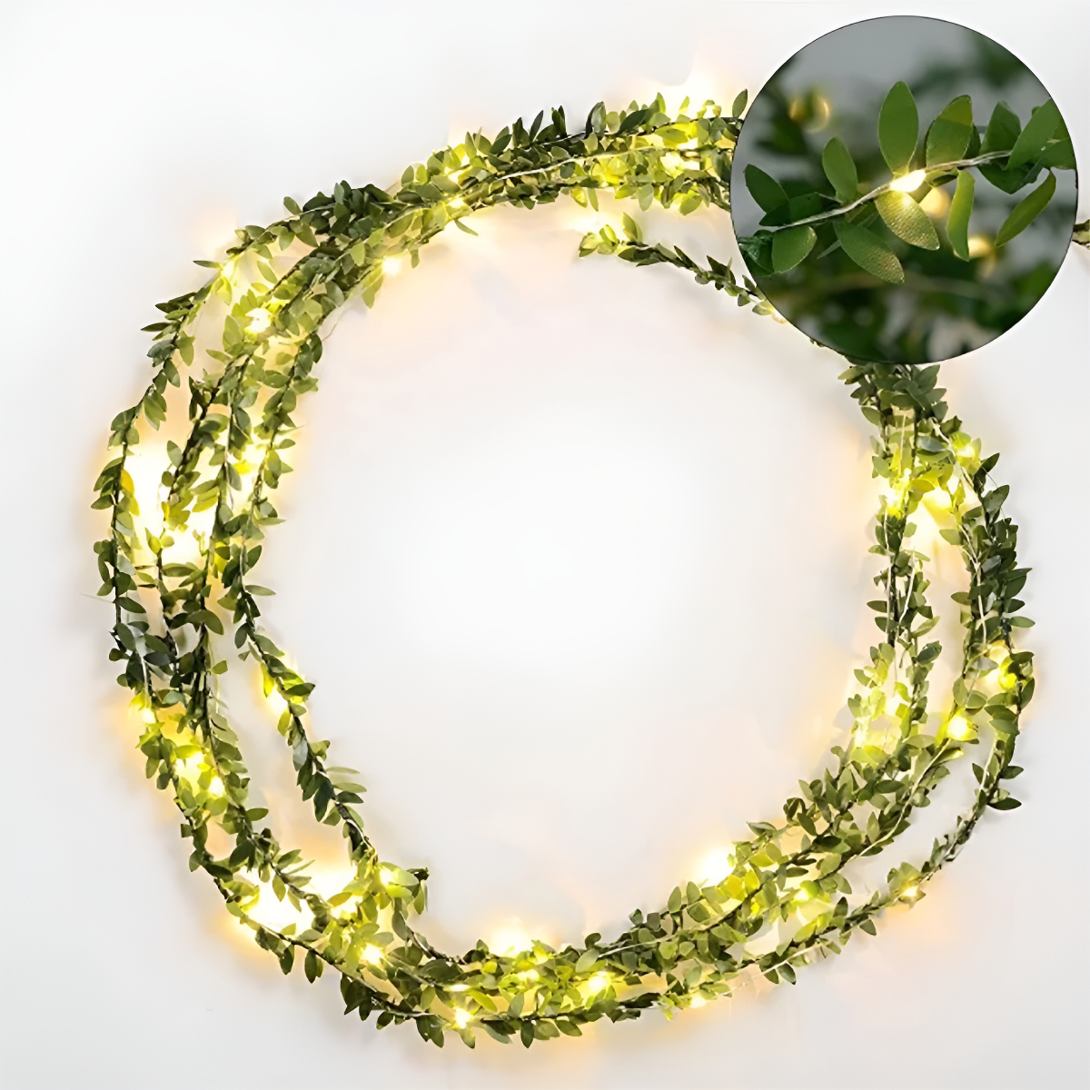 Guia Led Decorativa Con Luz Hojitas Planta Deco Home 2 Metro - Imagen 7