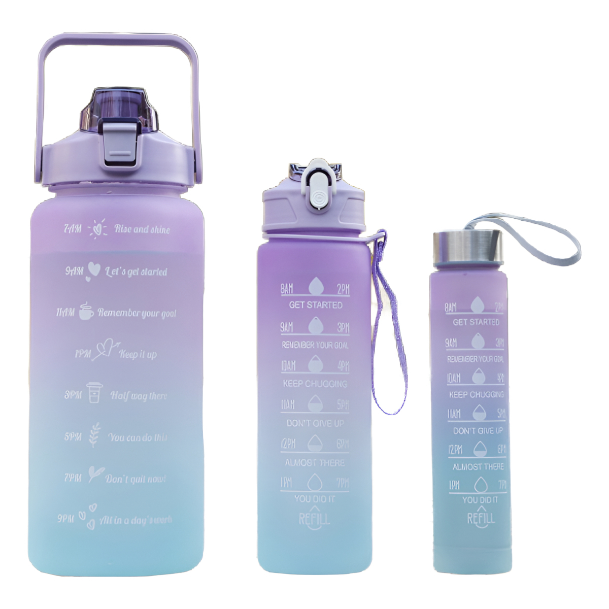 Pack x 3 Botella De Agua Motivacional Deportiva con frases - Imagen 4