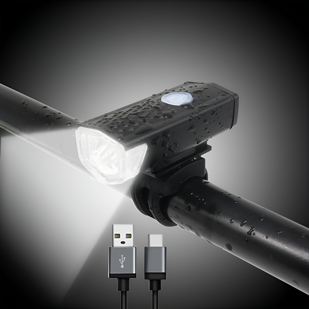 Luz Led Delantera Para Bicicleta Recargable Usb 300lum Agua - Imagen 2