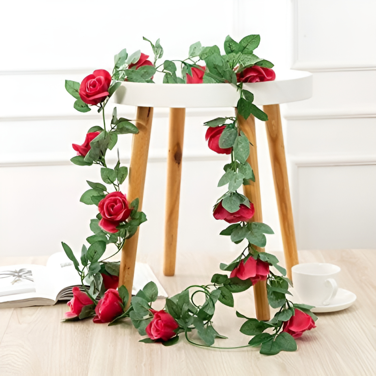 Guirnalda De Flores Artificial,guía De Rosas Artificial,flor - Imagen 19