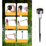 Lampara Luz Led Recargable Solar Para Jardin Pincho Metalico - Imagen 4