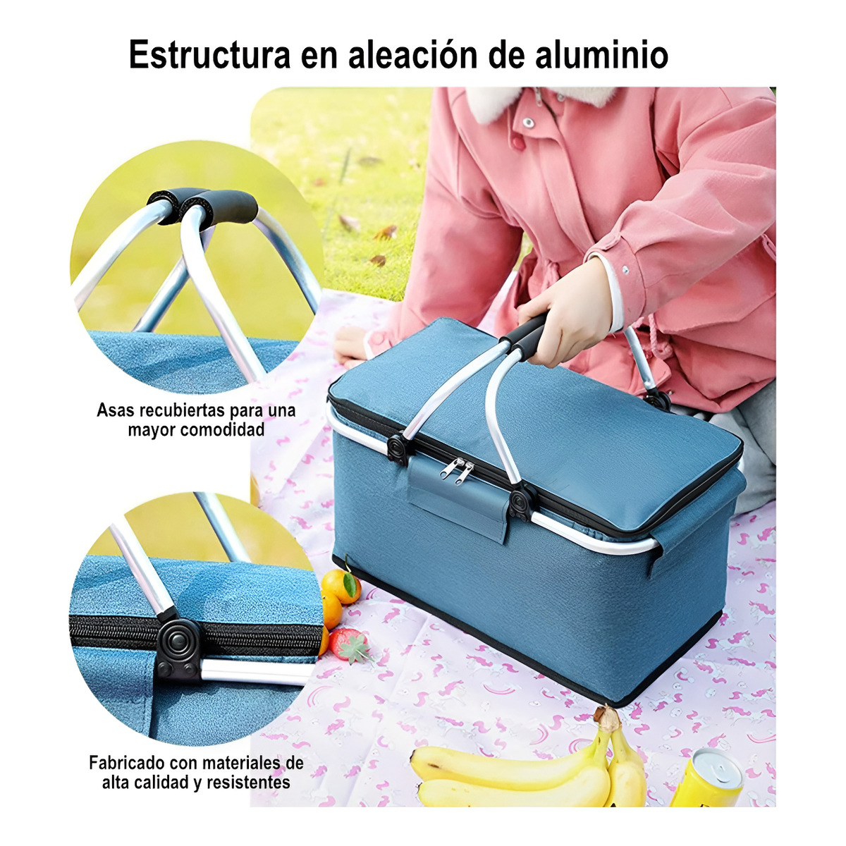 Bolso Conservadora Para Picnic Con Asas Gran Capacidad - Imagen 12