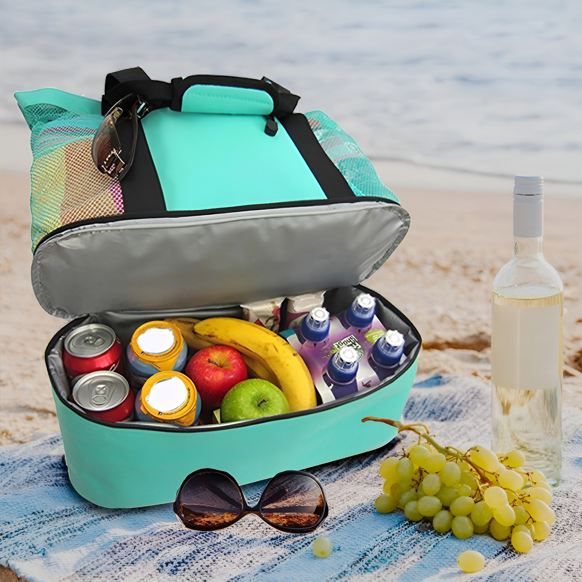 Bolsa De Playa Picnic Paseo Con Conservadora Incluida 2 En 1 - Imagen 5