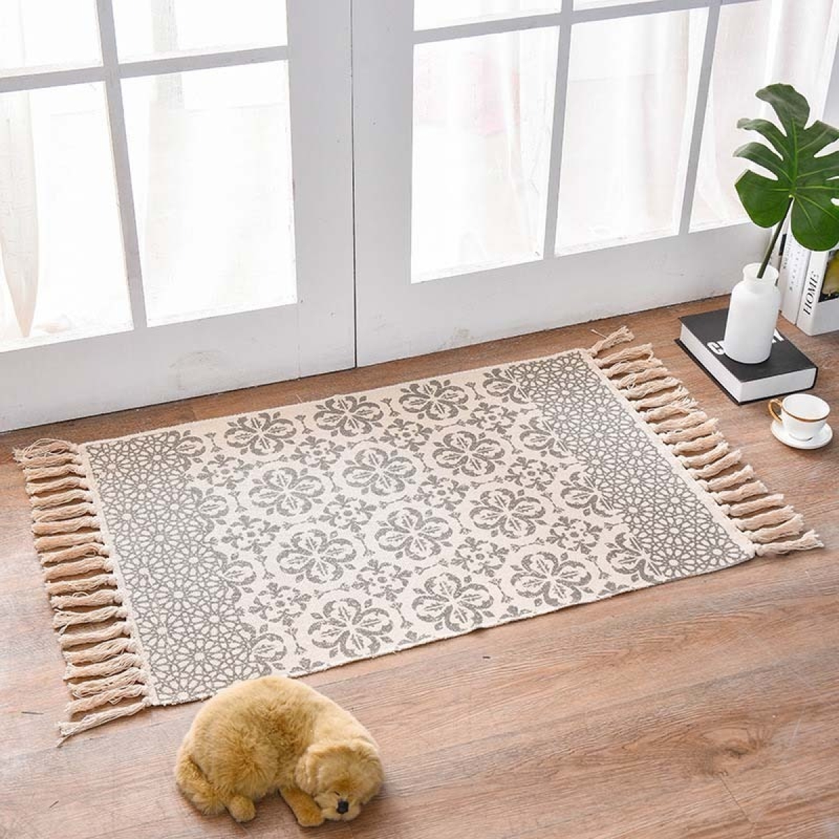 Alfombras Nórdicas Vintage Con Borlas Flecos Textil 90 Cm - Imagen 26
