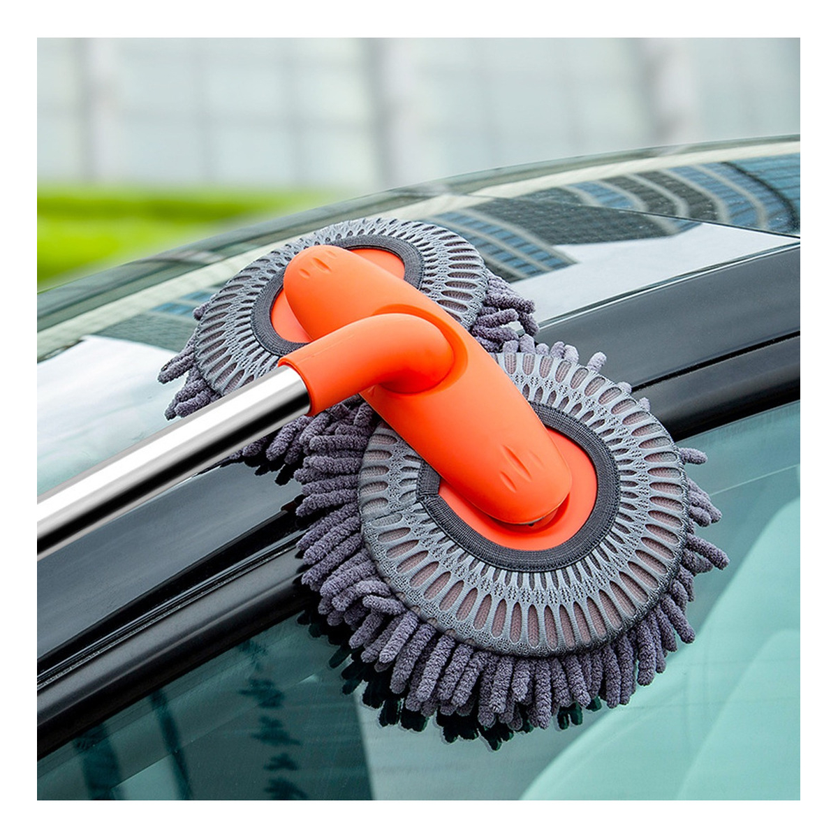 Cepillo De Microfibra Doble Para Lavado De Auto Mango Largo - Imagen 5