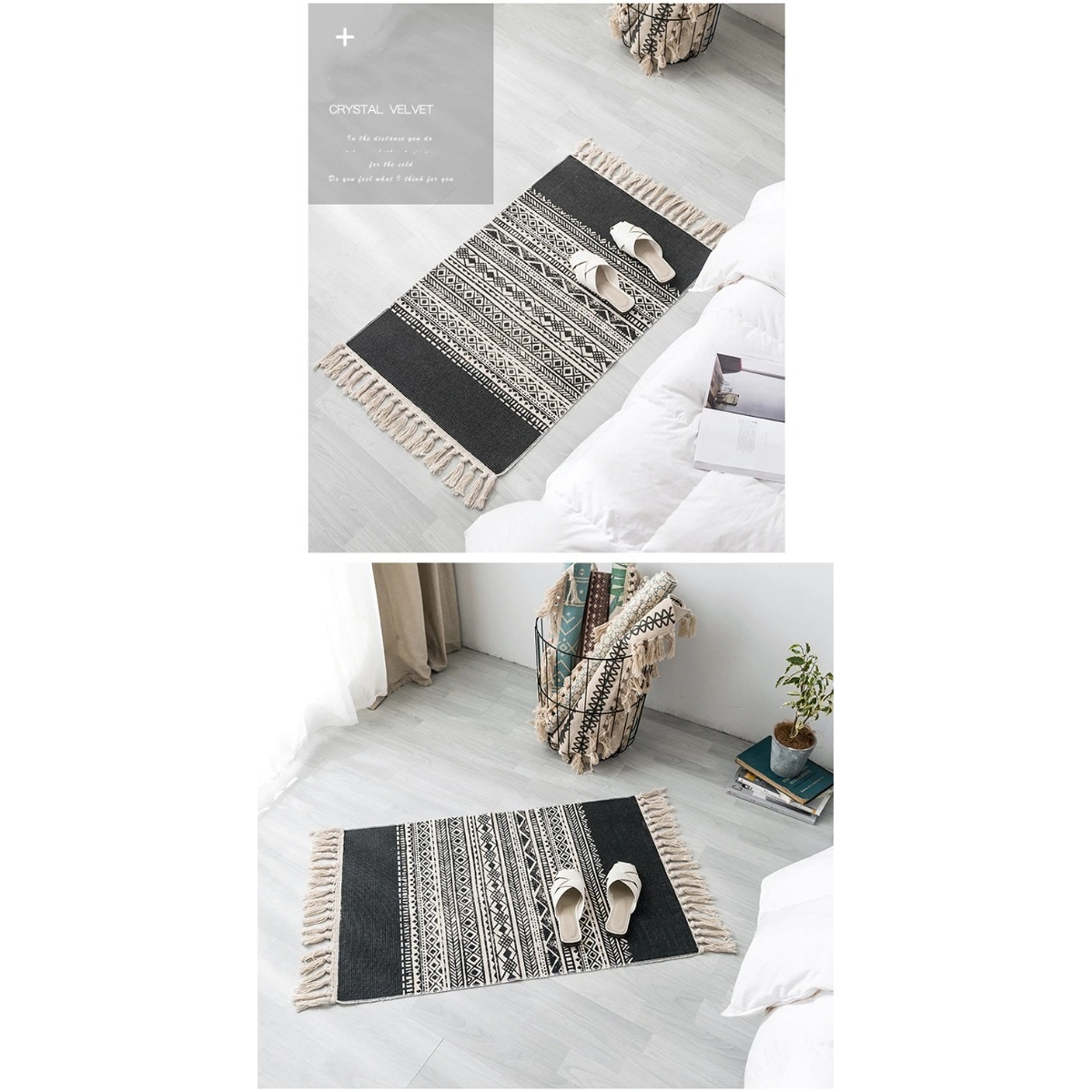 Alfombras Nórdicas Vintage Con Borlas Flecos Textil 90 Cm - Imagen 38