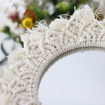 Espejo Colgante De Pared Redondo Decorativo Macramé Vintage - Imagen 7