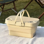 Canasto Cesto Para Picnic Plegable Plastico Camping - Imagen 10