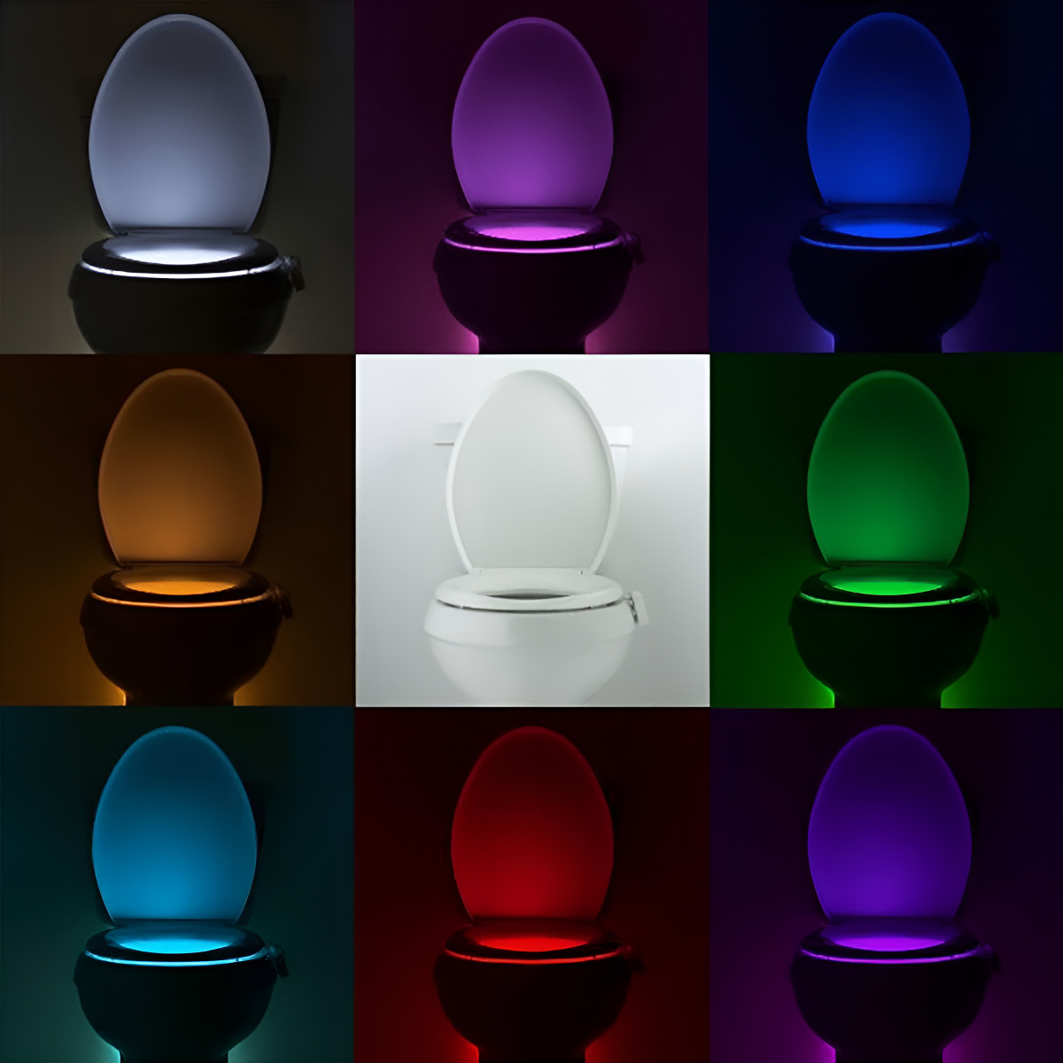 Luz Led Para Inodoro Multicolor Con Sensor De Movimiento - Imagen 9