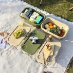 Canasto Cesto Para Picnic Plegable Plastico Camping - Imagen 8
