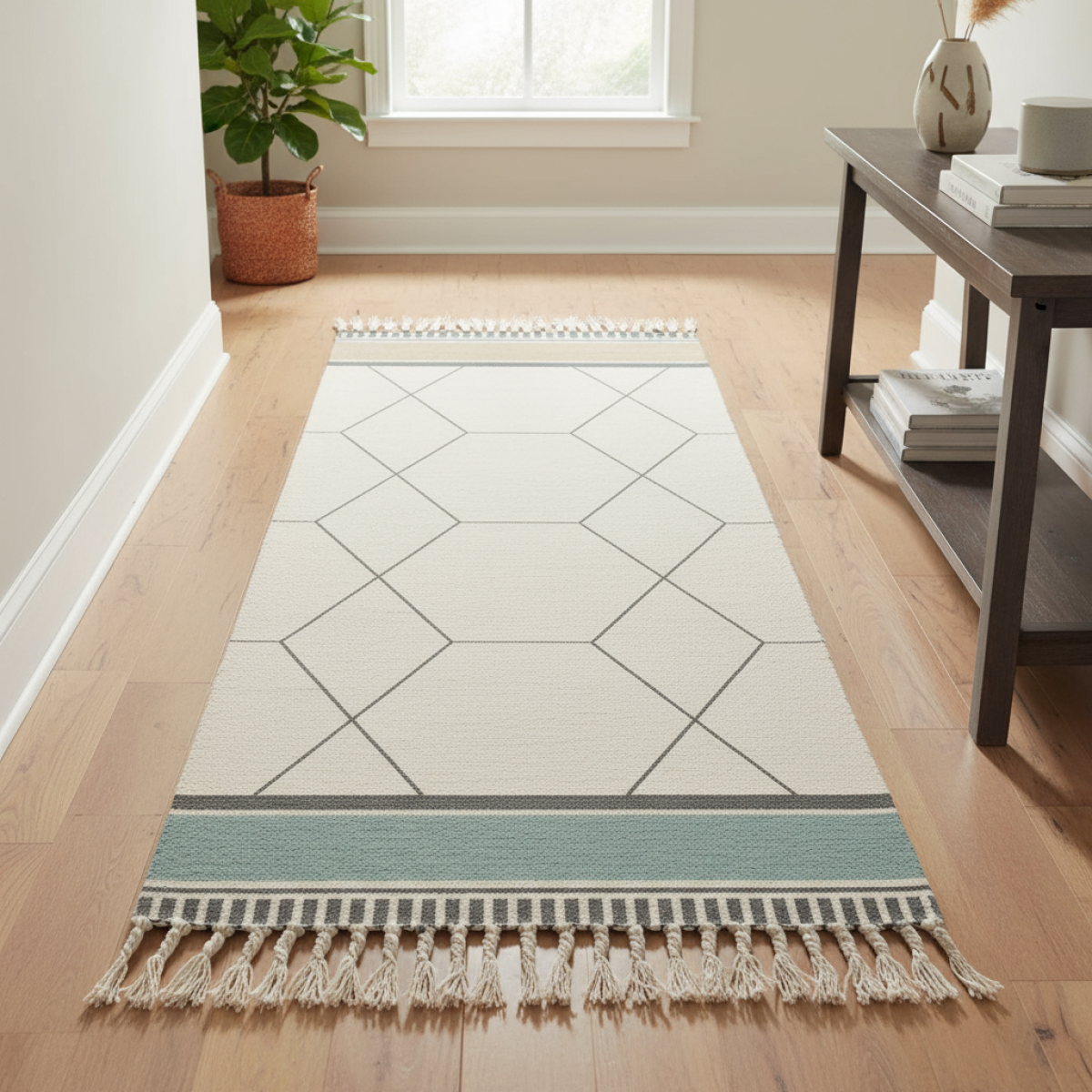 Alfombras Nórdicas Vintage Con Borlas Flecos Textil 90 Cm - Imagen 8