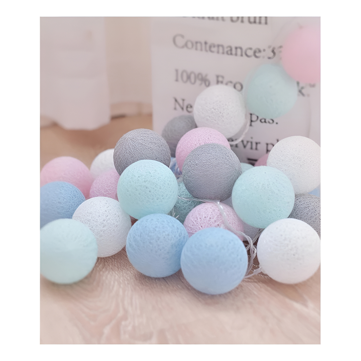 Guias Luces Cotton Ball Con Forma Esfera Led 3 Metros Guia - Imagen 16