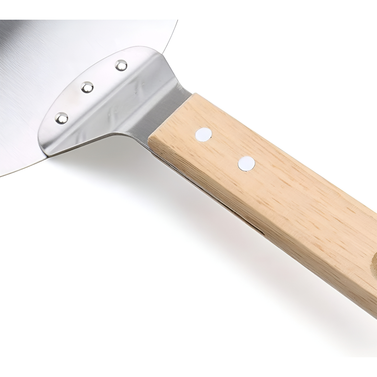 Pala De Pizza De Acero Inoxidable Mango De Madera 26cm D - Imagen 2