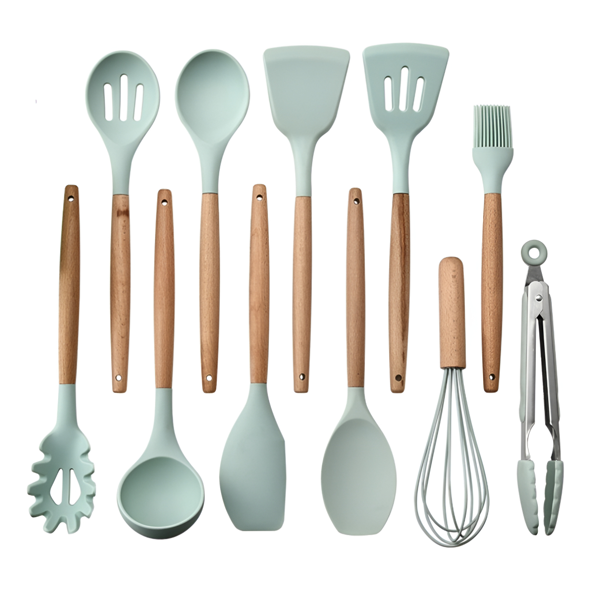 Juego 11 Piezas Utensilios Silicona + Soporte Cocina - Imagen 3
