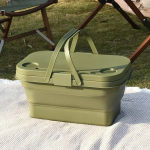 Canasto Cesto Para Picnic Plegable Plastico Camping - Imagen 2