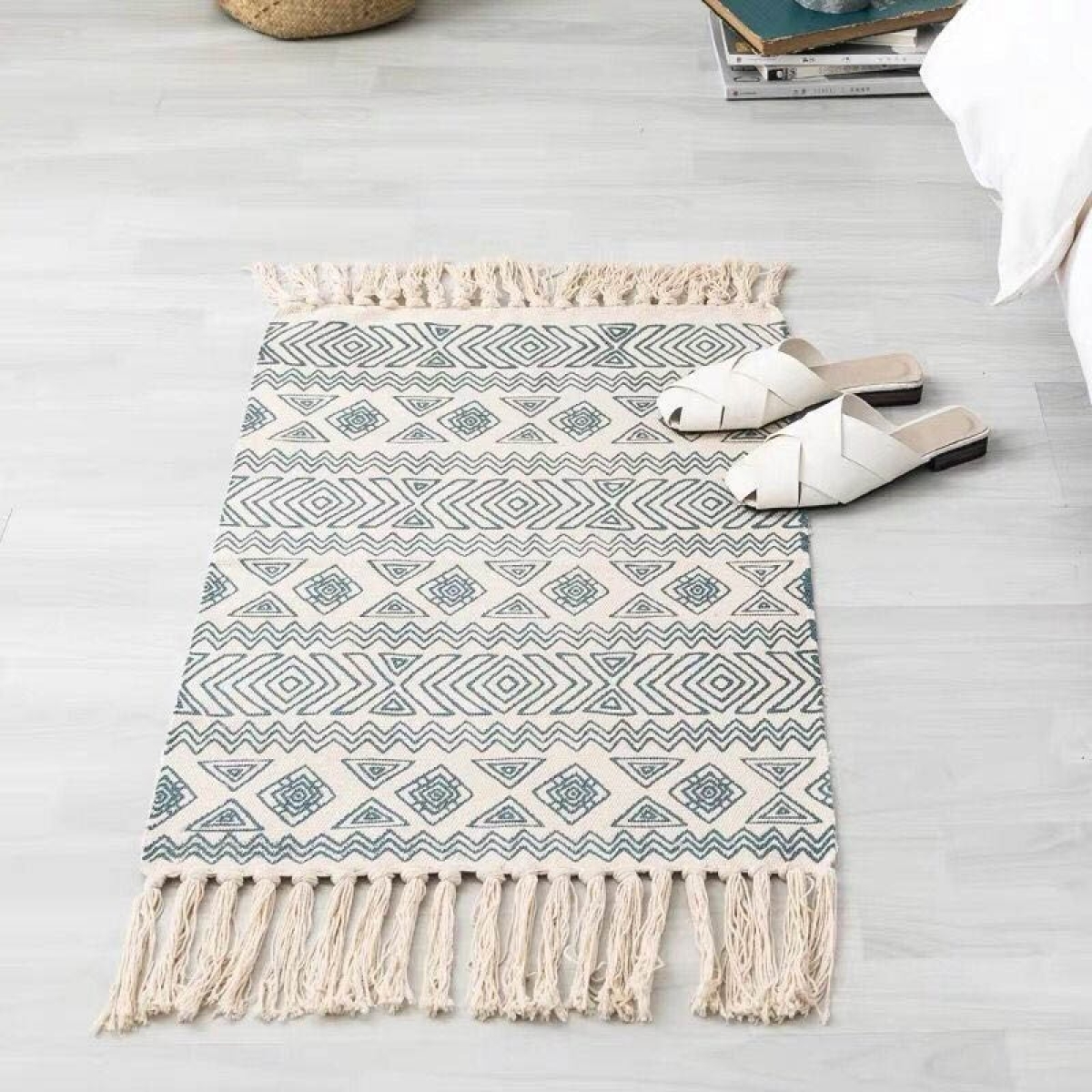 Alfombras Nórdicas Vintage Con Borlas Flecos Textil 90 Cm - Imagen 17