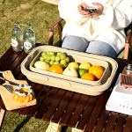 Canasto Cesto Para Picnic Plegable Plastico Camping - Imagen 4