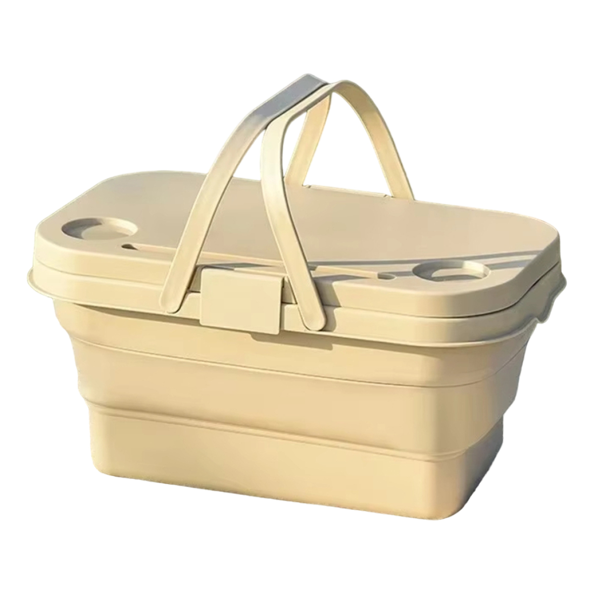 Canasto Cesto Para Picnic Plegable Plastico Camping - Imagen 7