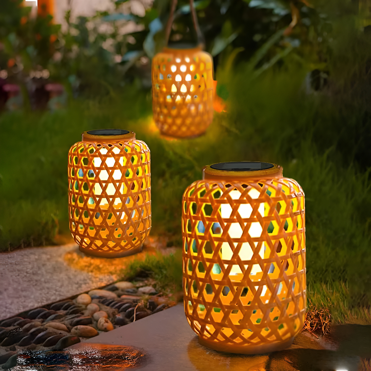 Lampara Farol Solar Colgante De Plástico Para Exteriores - Imagen 4