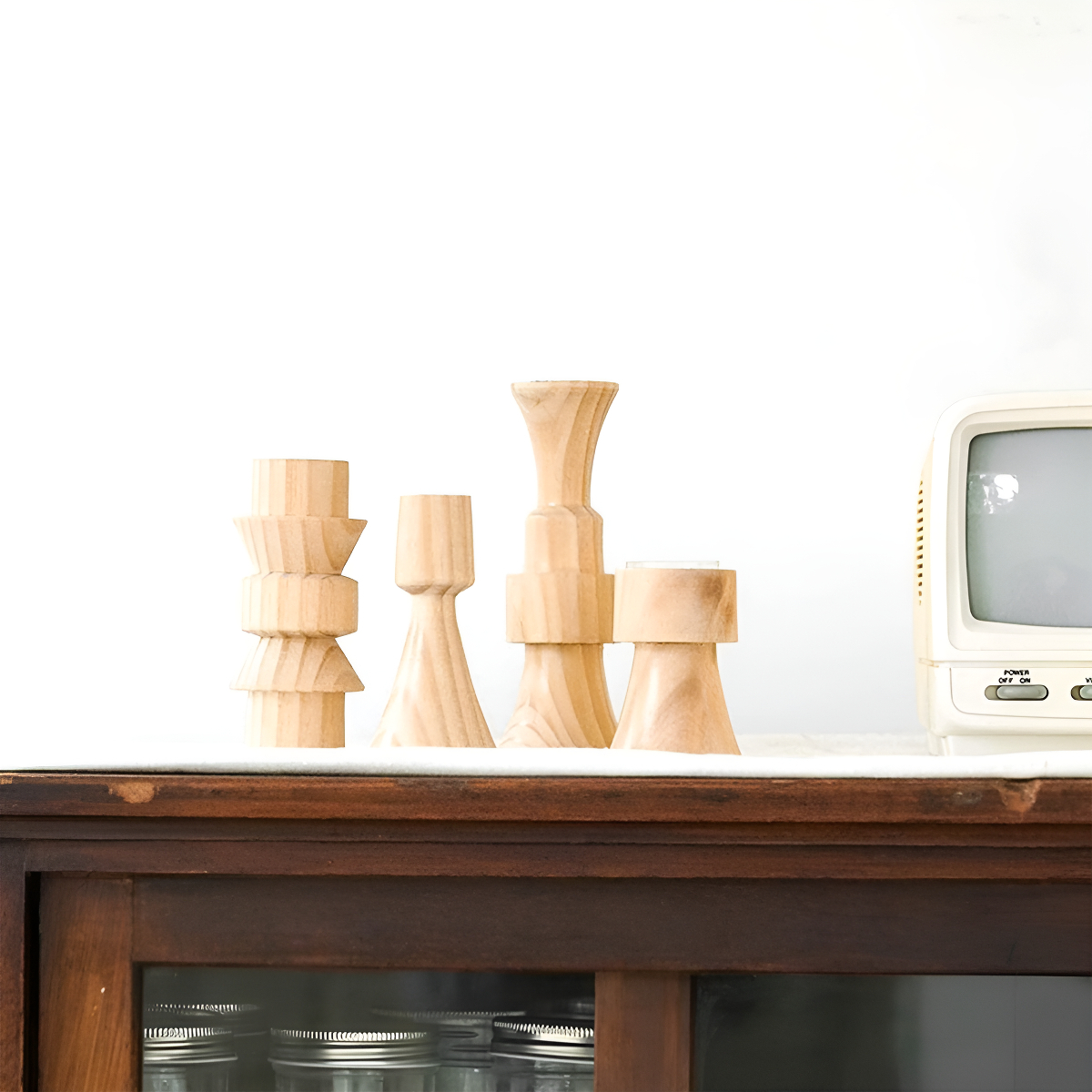 Soporte Candelabro Madera Decorativos Portavela Escandinavo - Imagen 12