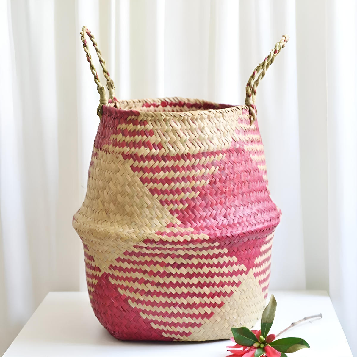 Cesto De Fibra Natural Canasto Decoración Multiuso Xxl - Imagen 9