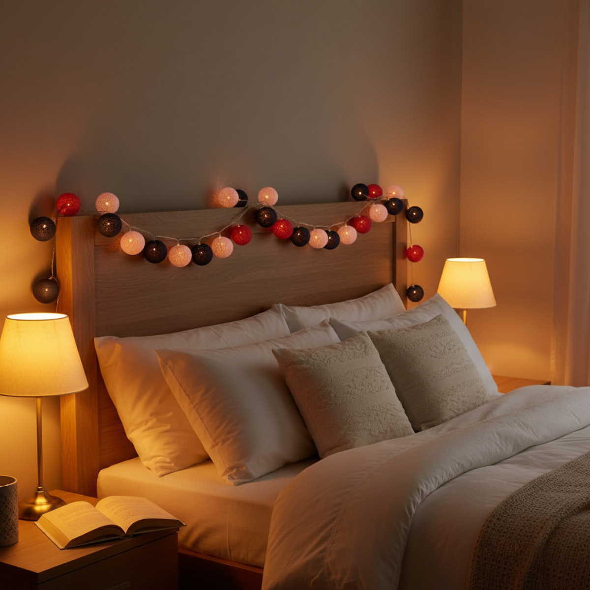 Guias Luces Cotton Ball Con Forma Esfera Led 3 Metros Guia - Imagen 32